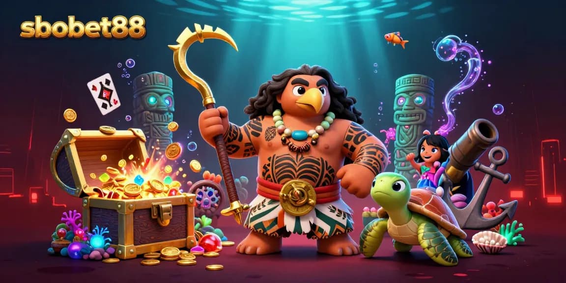 Experience sbobet88 with thrilling casino action amidst vibrant underwater treasures and colorful gems.