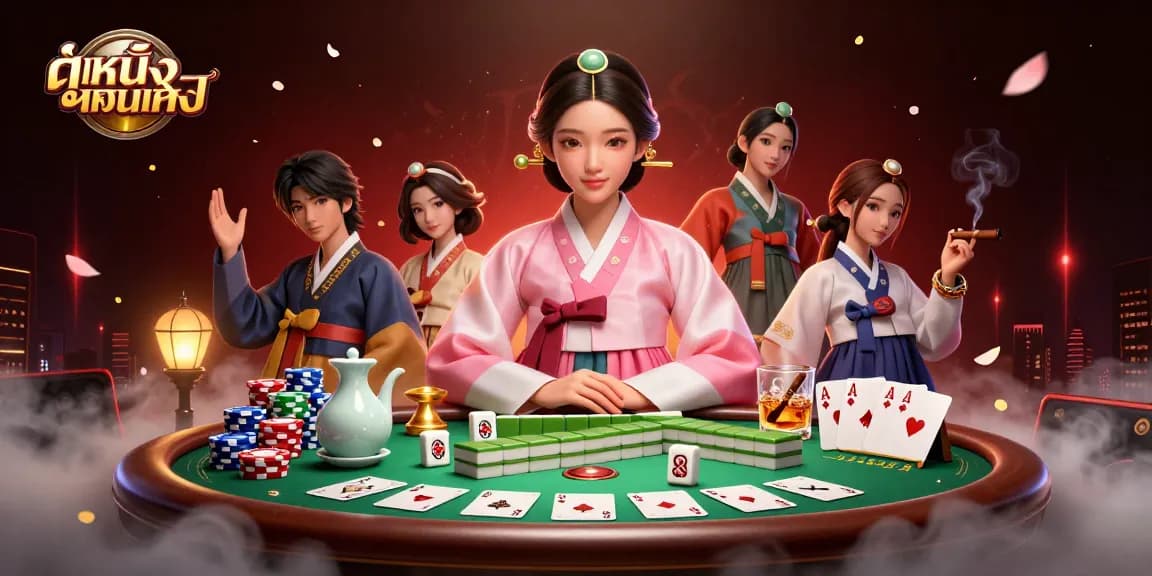 Engage in ดูหนังออนไลน์ while experiencing vibrant gaming energy with elegant characters, rich gambling elements.