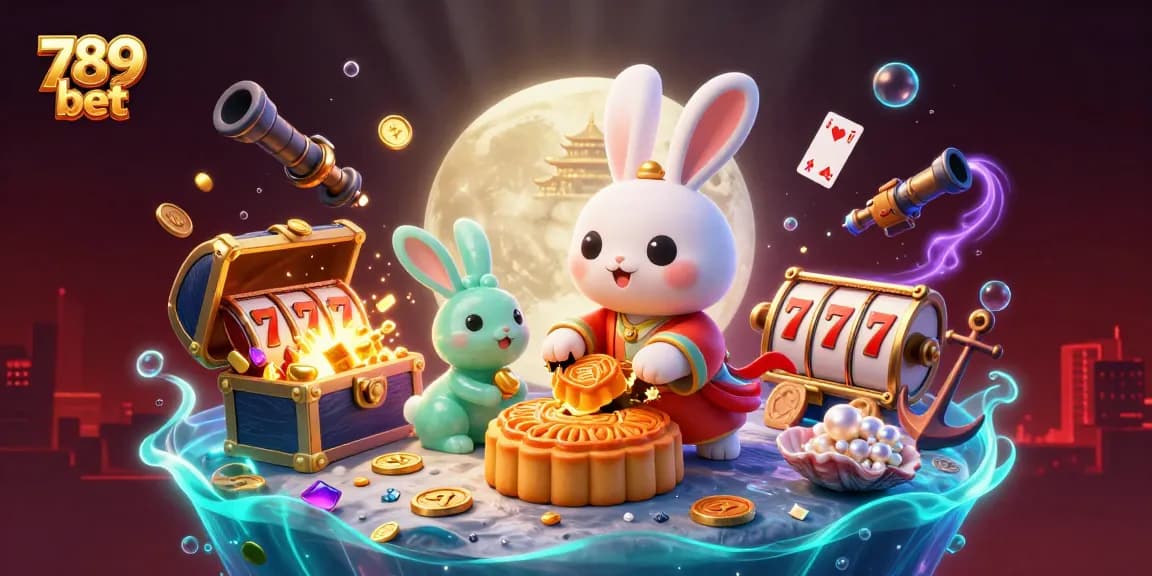 Spin the reels with 789 bet in this vibrant casino scene filled with engaging game elements and prizes.