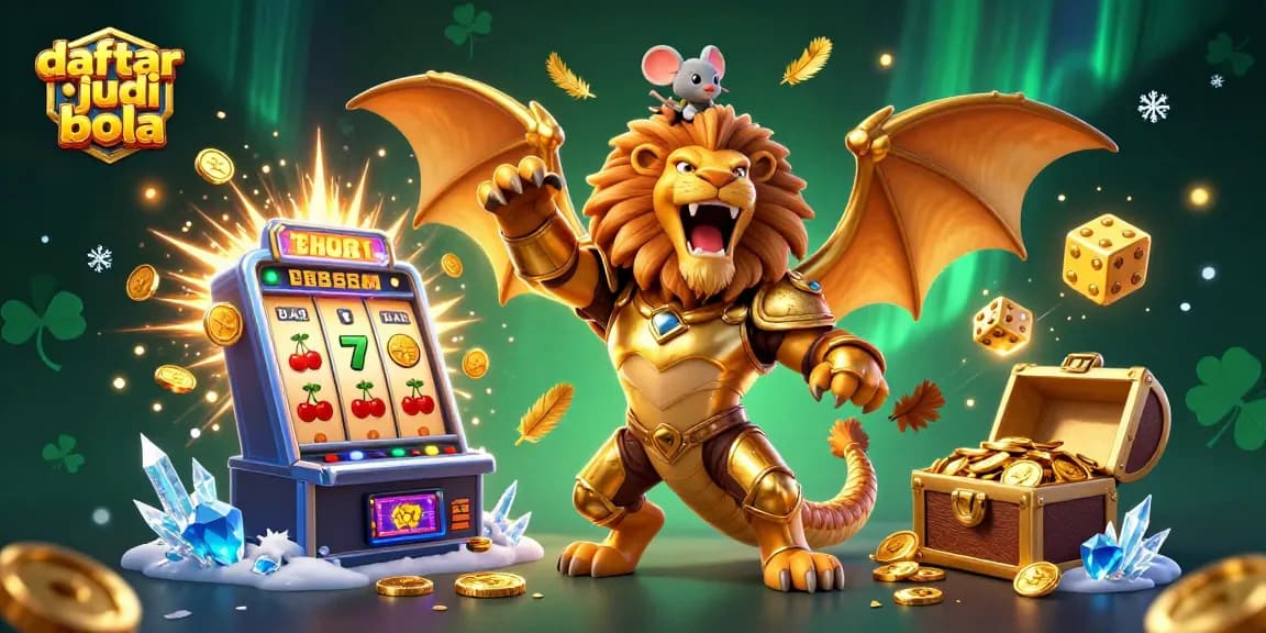 Engage in daftar judi bola with thrilling golden jackpot bursts, dynamic action elements, and vibrant casino graphics.