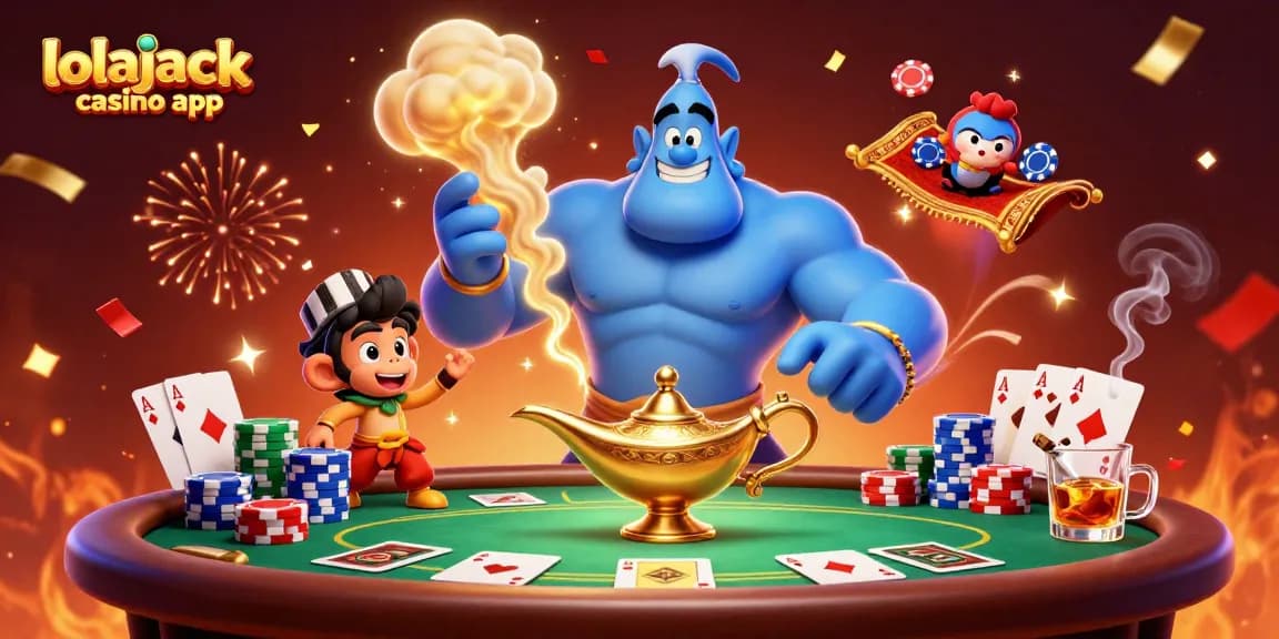 Experience the thrill of gaming with the lolajack casino app featuring a vibrant casino scene.