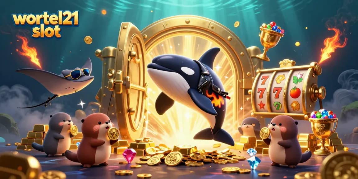 Engage in action with wortel21 slot featuring a vibrant underwater scene of characters and treasures.