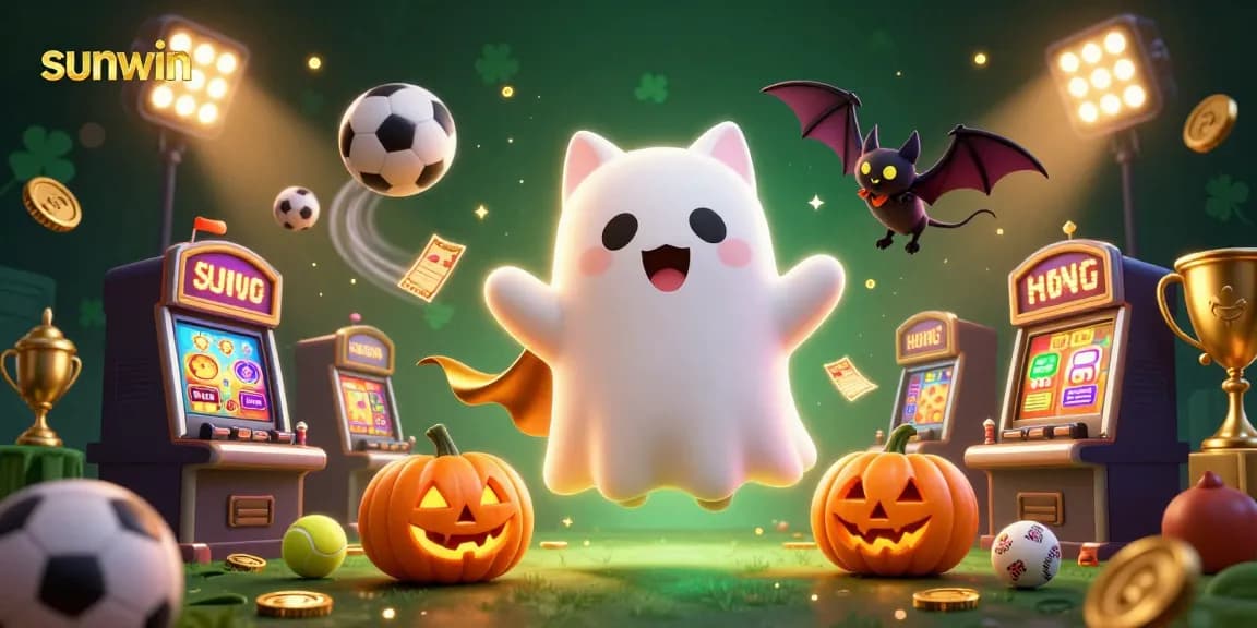 Sunwin players experience thrilling excitement in a haunted casino scene filled with action and rewards.