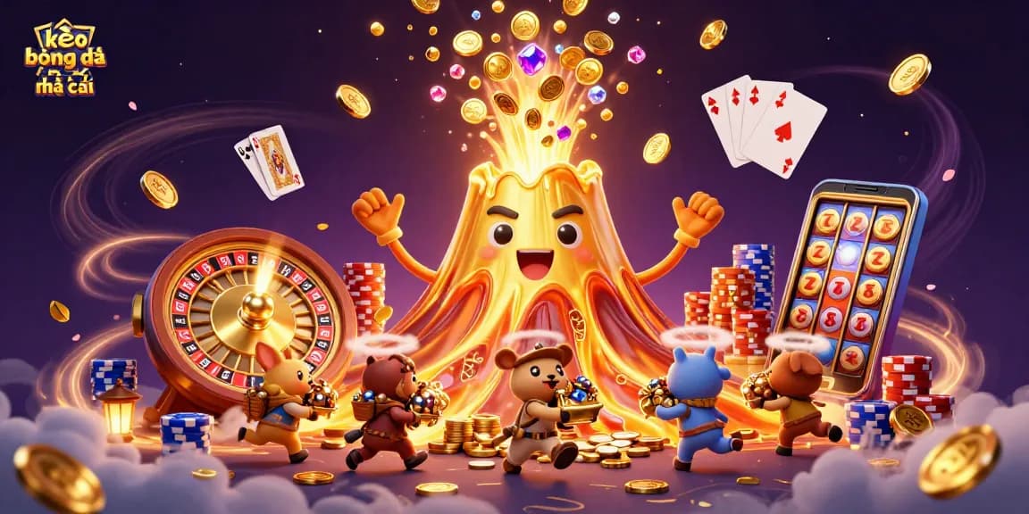 Win big with kèo bóng đá nhà cái as a majestic volcano erupts treasure and excitement.
