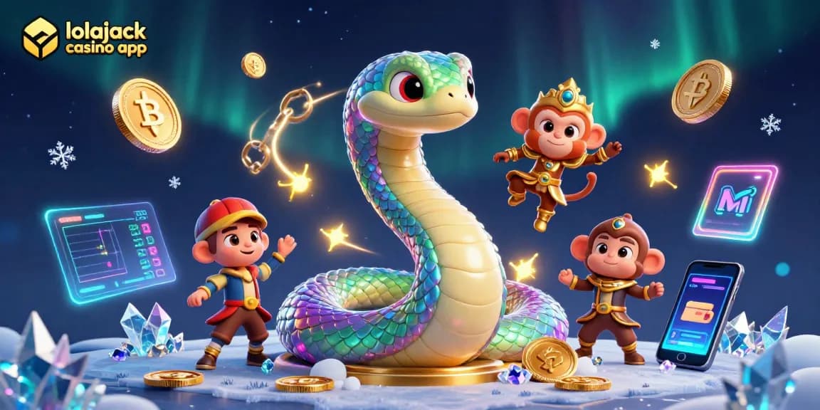 Engage with the thrilling lolajack casino app featuring vibrant gaming elements and crypto visuals.