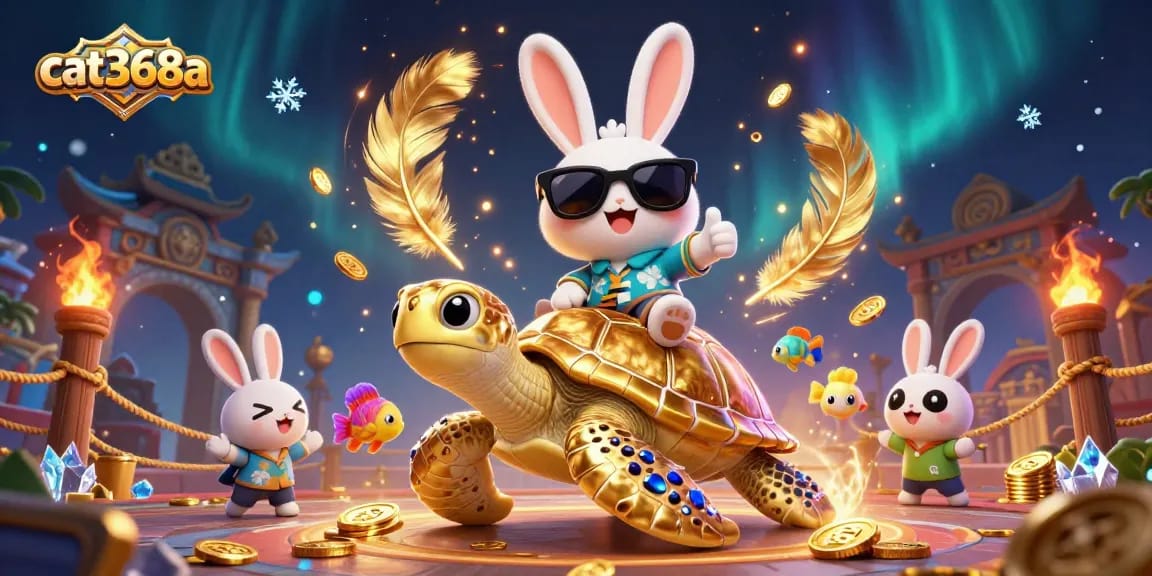 Experience thrilling bets at cat368a with a vibrant, colorful 3D casino scene of luck and fortune.