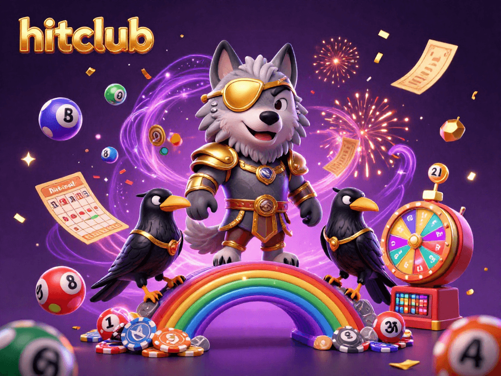 Experience thrilling action at hitclub with dynamic lottery balls and a magical casino scene.