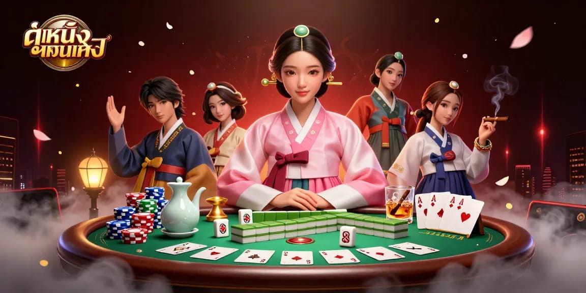Engage in ดูหนังออนไลน์ while experiencing vibrant gaming energy with elegant characters, rich gambling elements.
