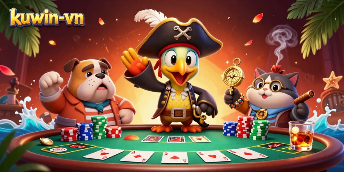 Players engage in thrilling poker action at kuwin-vn with colorful chips and cards.