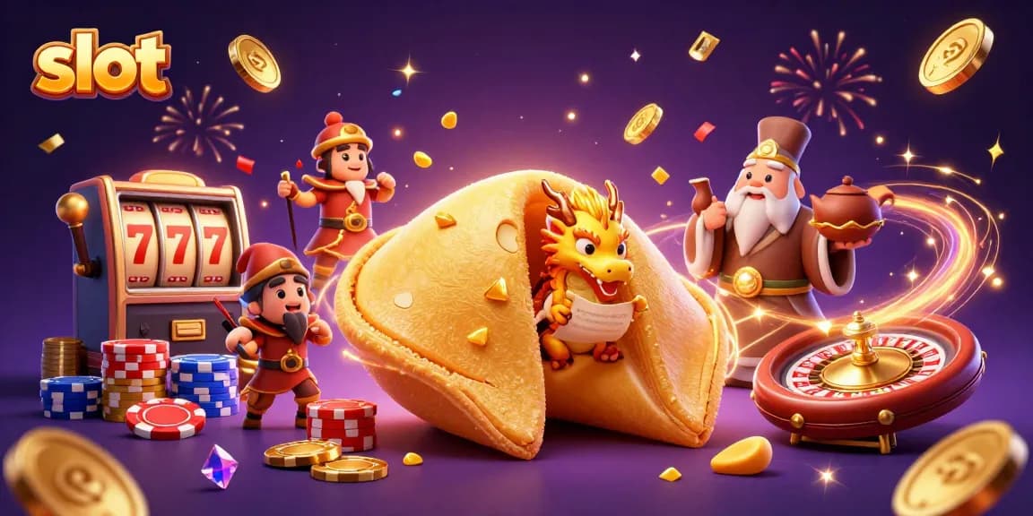 Spin thrilling slot machine reels surrounded by golden treasures and playful casino elements.