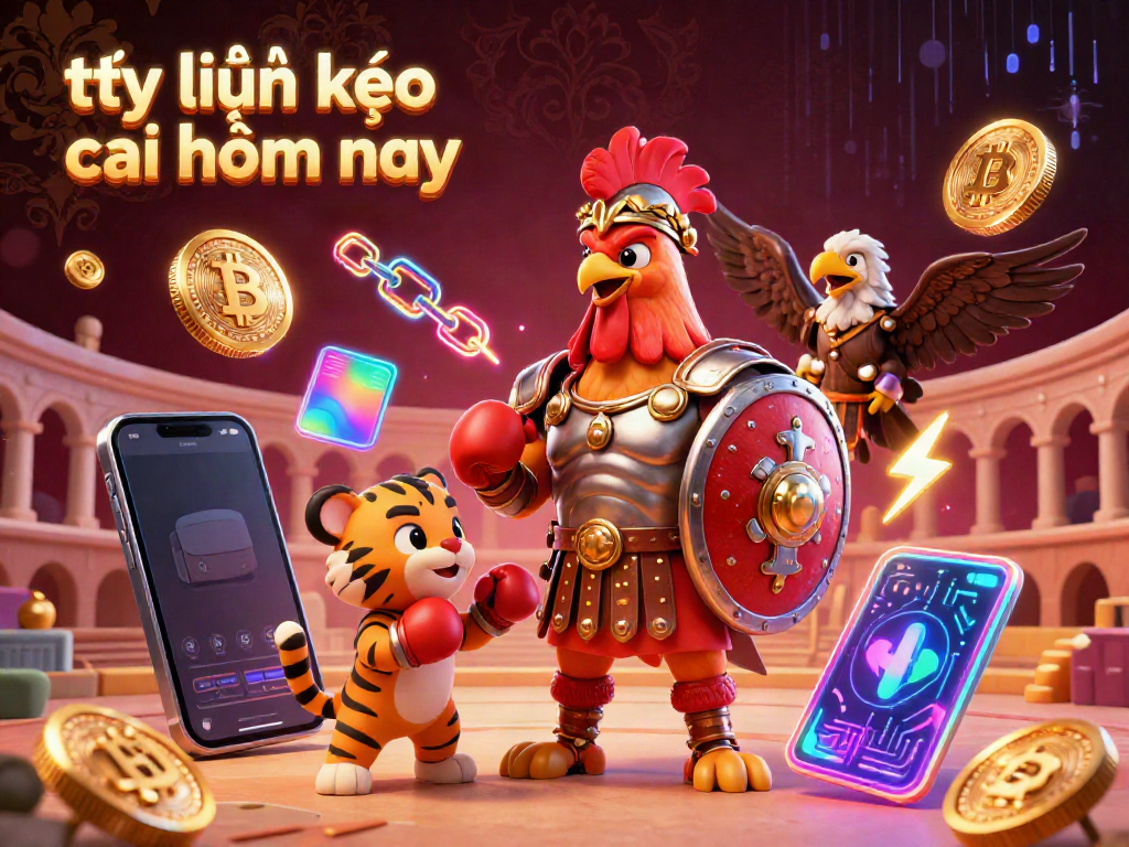 Experience the excitement of tỷ lệ kèo nhà cái hôm nay in this vibrant 3D illustration with gambling elements.