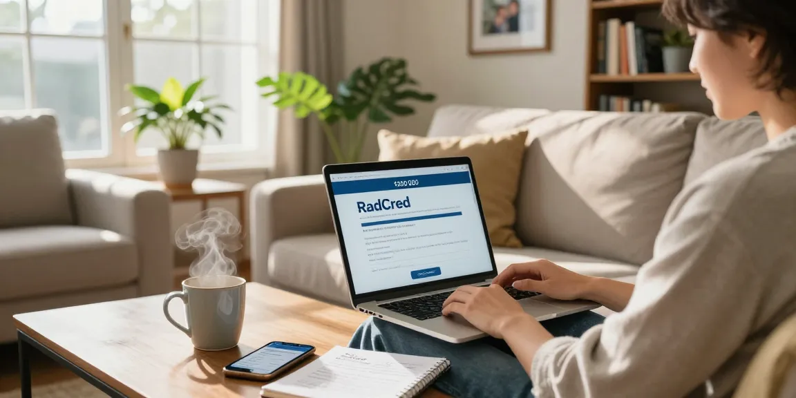 Individual exploring $200 loan with RadCred in a sunlit living room.