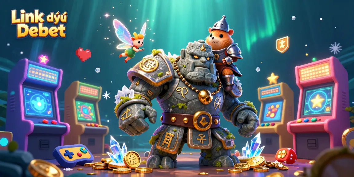 Engage in thrilling gameplay with Link đăng ký Debet, featuring an enchanting scene of animated characters amidst vibrant casino elements.