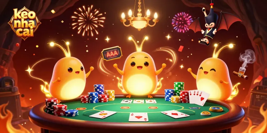Experience excitement with keo nha cai as glowworms illuminate a vibrant casino scene.