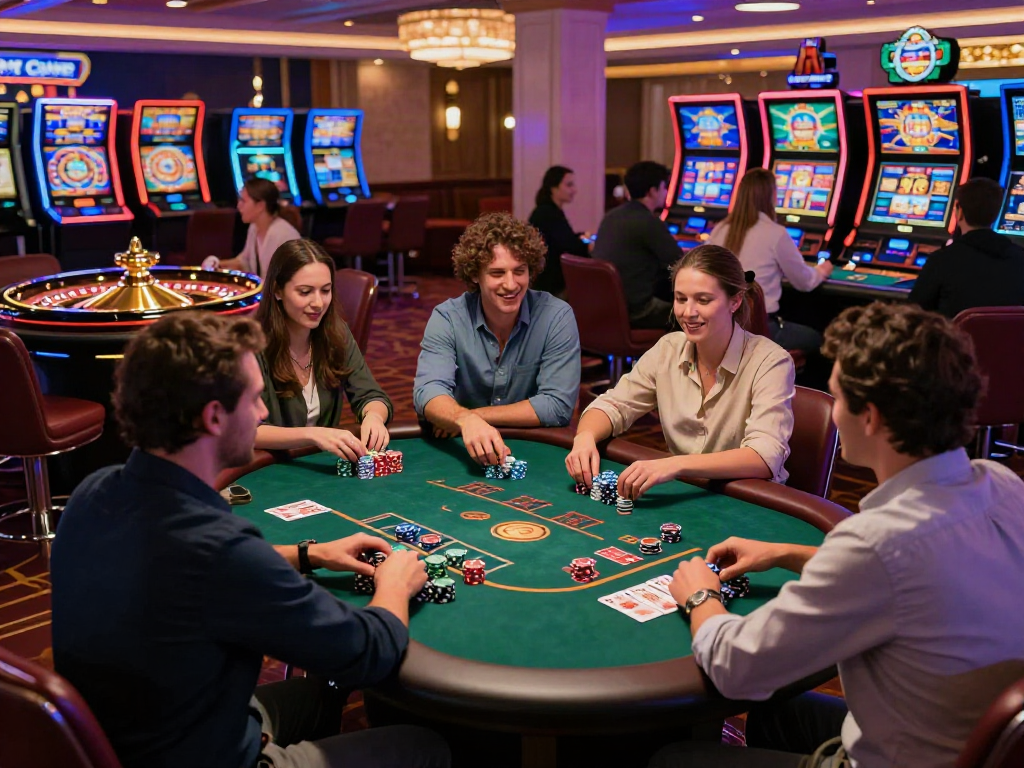Players enjoying casino sites not on GamStop with vibrant games and engaging atmosphere.