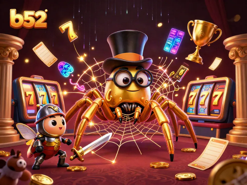 Experience thrilling gameplay with b52's vibrant 3D casino illustration showcasing classic elements and dynamic action.