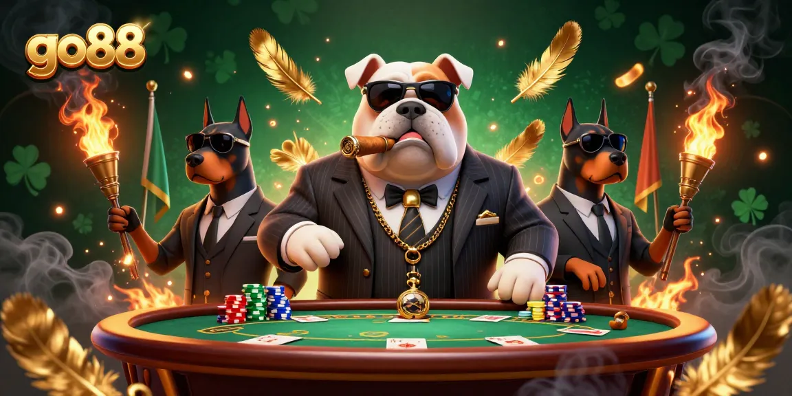 Engage with go88's thrilling poker scene featuring dynamic characters and vibrant casino elements.