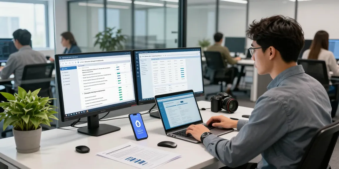 Understanding cyber essentials cost in a modern cybersecurity office setup.