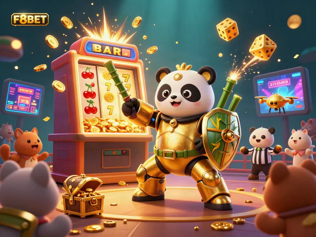 Engage in thrilling slots and jackpots at F8BET with colorful 3D gaming elements and lively characters.