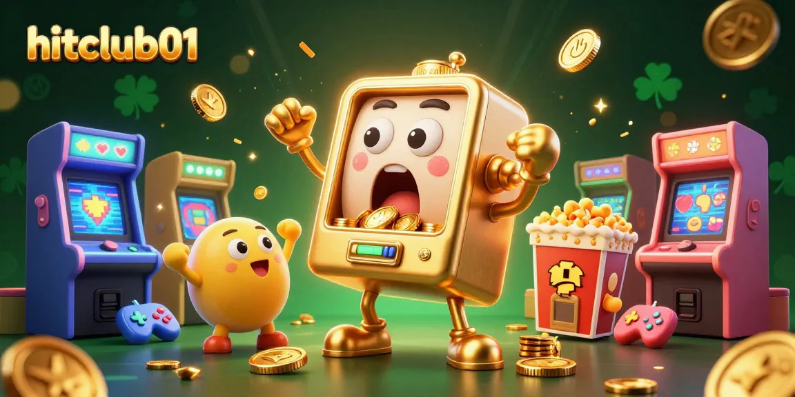 Experience excitement at hitclub01 with cartoon slot machines celebrating a jackpot win in a vibrant casino scene.