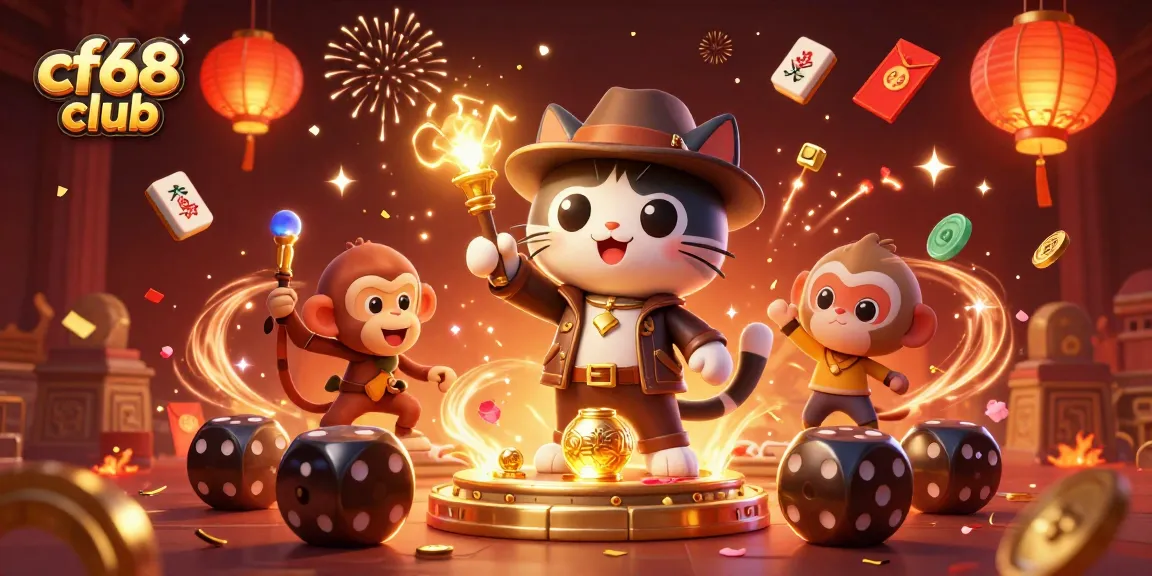 Engage in thrilling gaming at cf68 club with an imaginative casino adventure illustration.