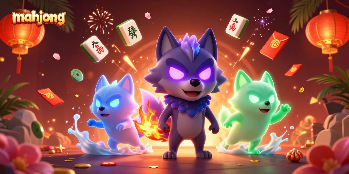 Win big with mahjong in this vibrant, dynamic 3D casino illustration featuring stunning visuals.