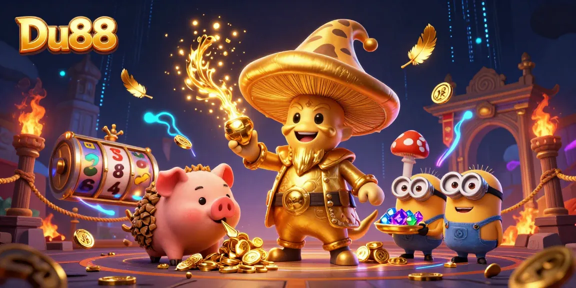 Spin for big wins at Du88 with enchanted characters in a vibrant casino atmosphere