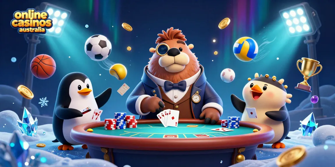 Engage with thrilling online casinos Australia showcasing a poker table scene with vibrant characters.