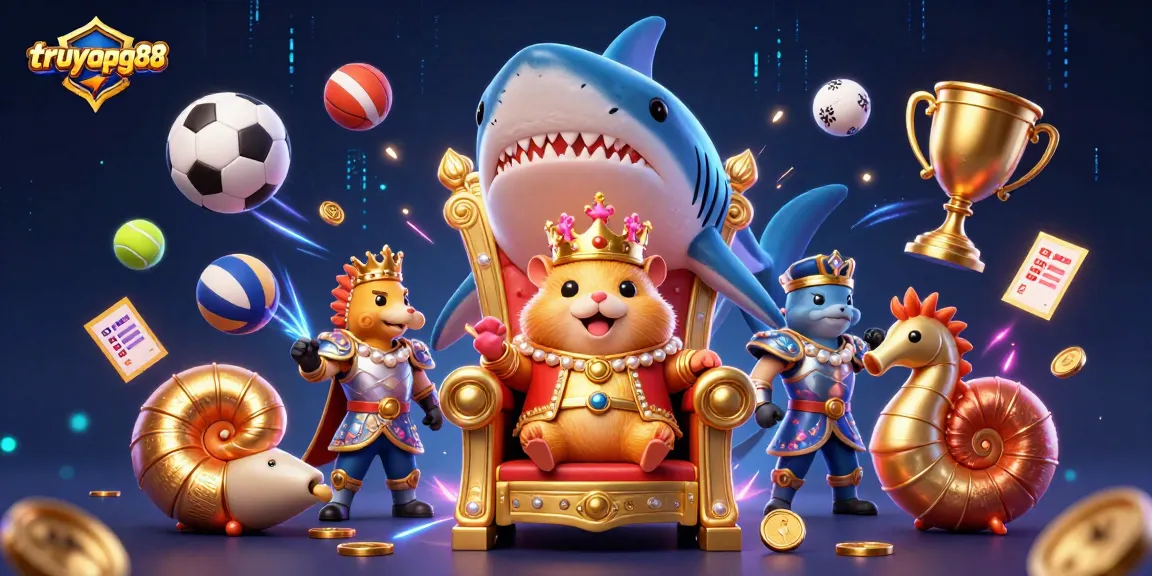 Experience the excitement of truycapgo88 with our vibrant gaming illustration showcasing energetic sports and casino elements.