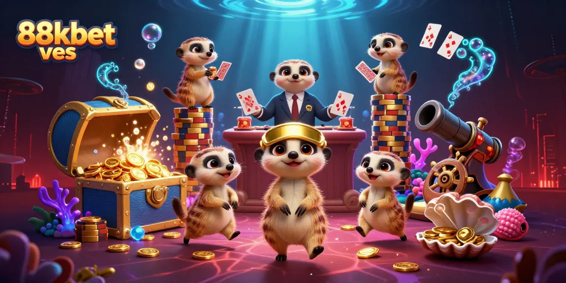Engage in thrilling gameplay at 88kbet ves with meerkats managing an exciting casino operation.