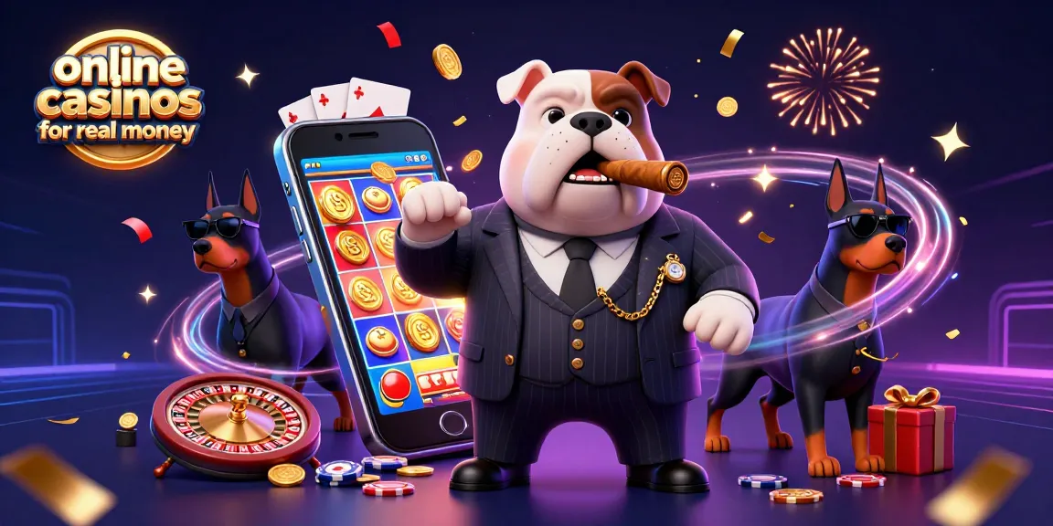 Experience thrilling moments at online casinos for real money with a mafia boss and bodyguards.